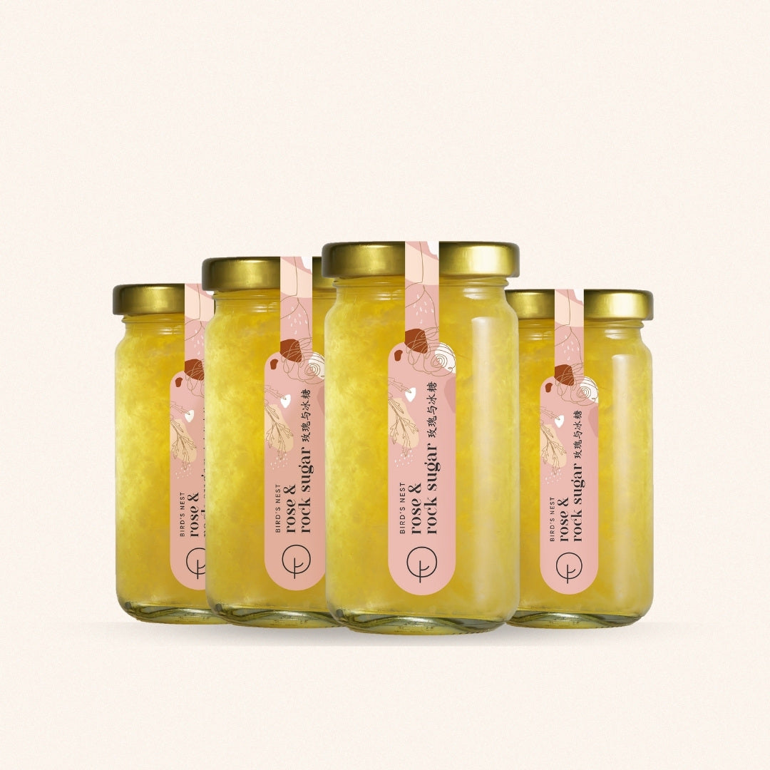Bird's Nest with Rose & Rock Sugar (150g x 4 Bottles)
